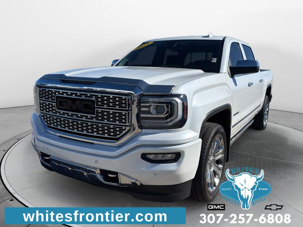 White Frost Tricoat 2018 GMC Sierra 1500 Denali Crew Cab 4WD Pickup Truck Four-Wheel Drive 8-Speed Automatic