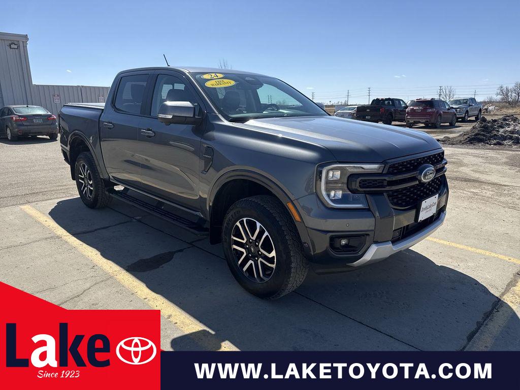 Gray 2024 Ford Ranger Lariat SuperCrew 4WD Pickup Truck Four-Wheel Drive 6-Speed Automatic