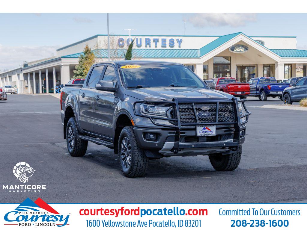 Gray 2022 Ford Ranger Lariat SuperCrew 4WD Pickup Truck Four-Wheel Drive Automatic