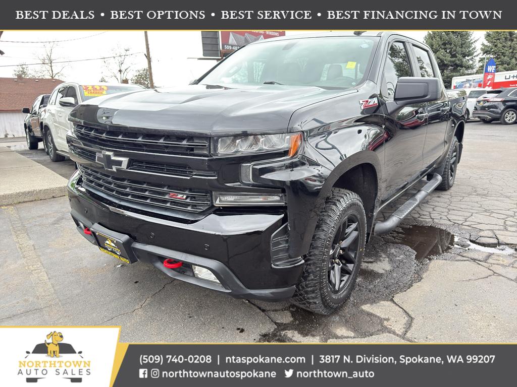 Black 2019 Chevrolet Silverado 1500 LT Trail Boss Crew Cab 4WD Pickup Truck Four-Wheel Drive Automatic