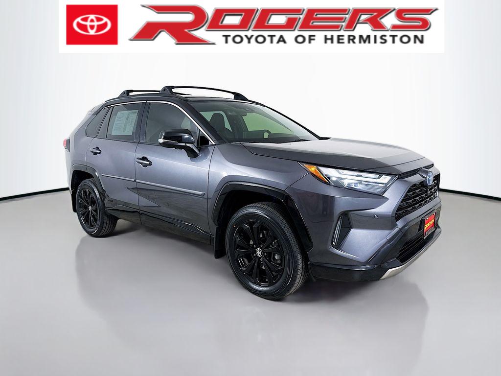 Magnetic Gray Metallic/Midnight Black Metallic 2023 Toyota RAV4 Hybrid XSE AWD SUV / Crossover All-Wheel Drive Continuously Variable Transmission