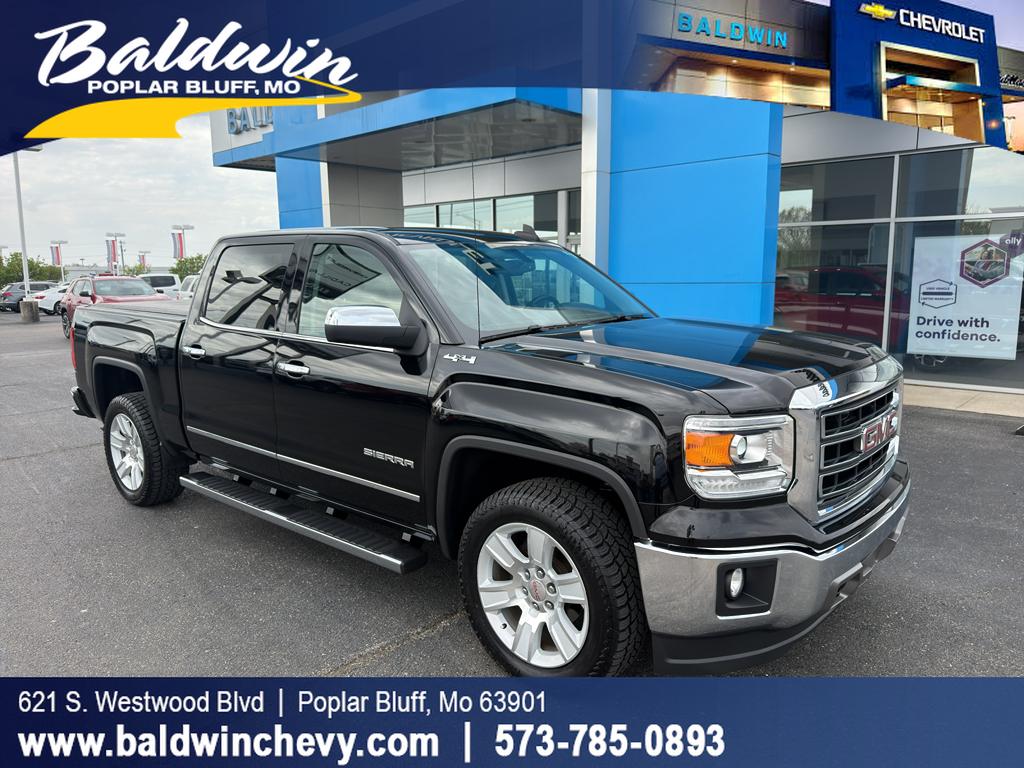 Onyx Black 2015 GMC Sierra 1500 SLT Crew Cab 4WD Pickup Truck Four-Wheel Drive 6-Speed Automatic