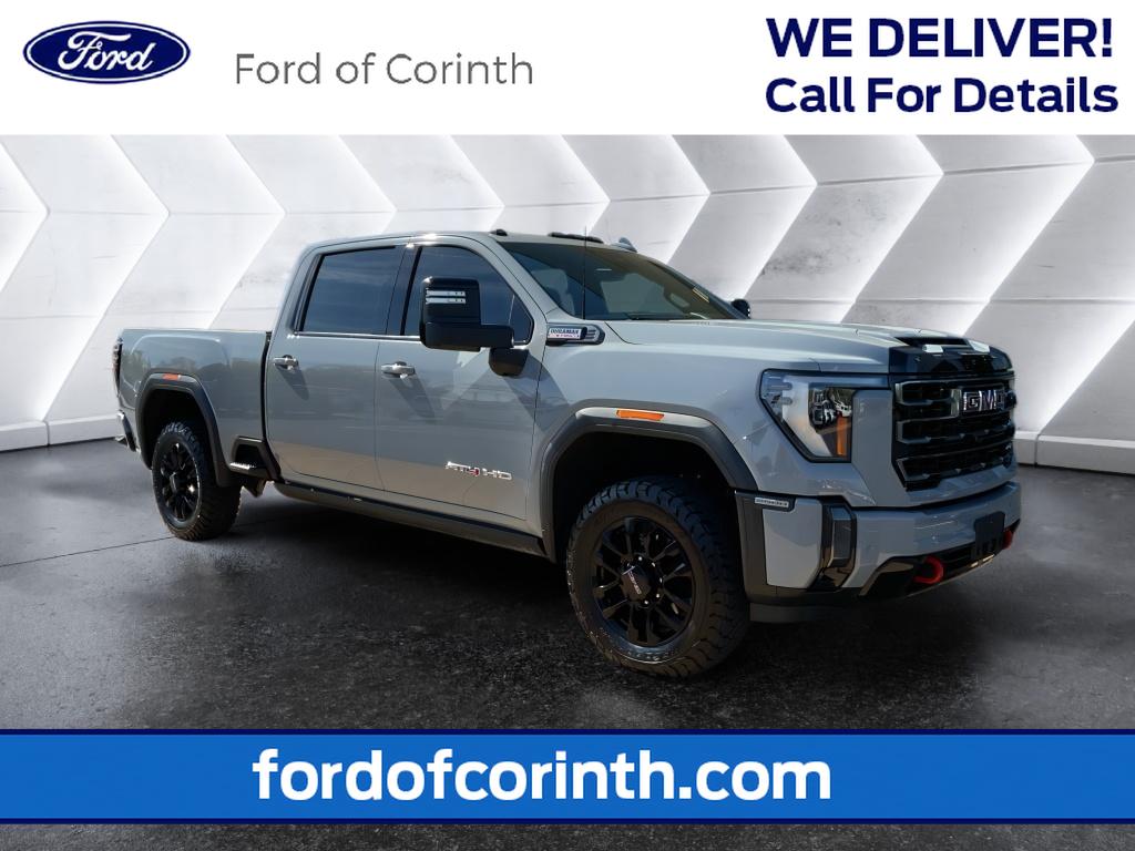 Thunderstorm Gray 2024 GMC Sierra 2500HD AT4 Crew Cab 4WD Pickup Truck Four-Wheel Drive Automatic