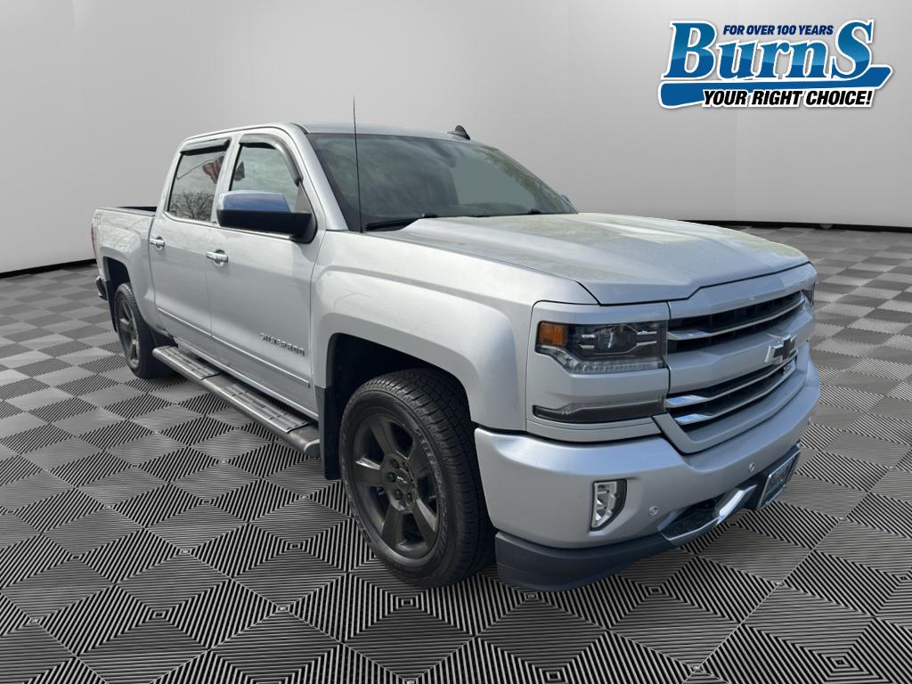Silver Ice Metallic 2018 Chevrolet Silverado 1500 LTZ Crew Cab 4WD Pickup Truck Four-Wheel Drive 8-Speed Automatic