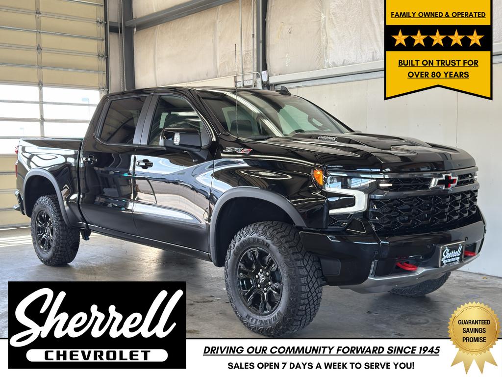 Black 2026 Chevrolet Silverado 1500 ZR2 Crew Cab 4WD Pickup Truck Four-Wheel Drive Automatic