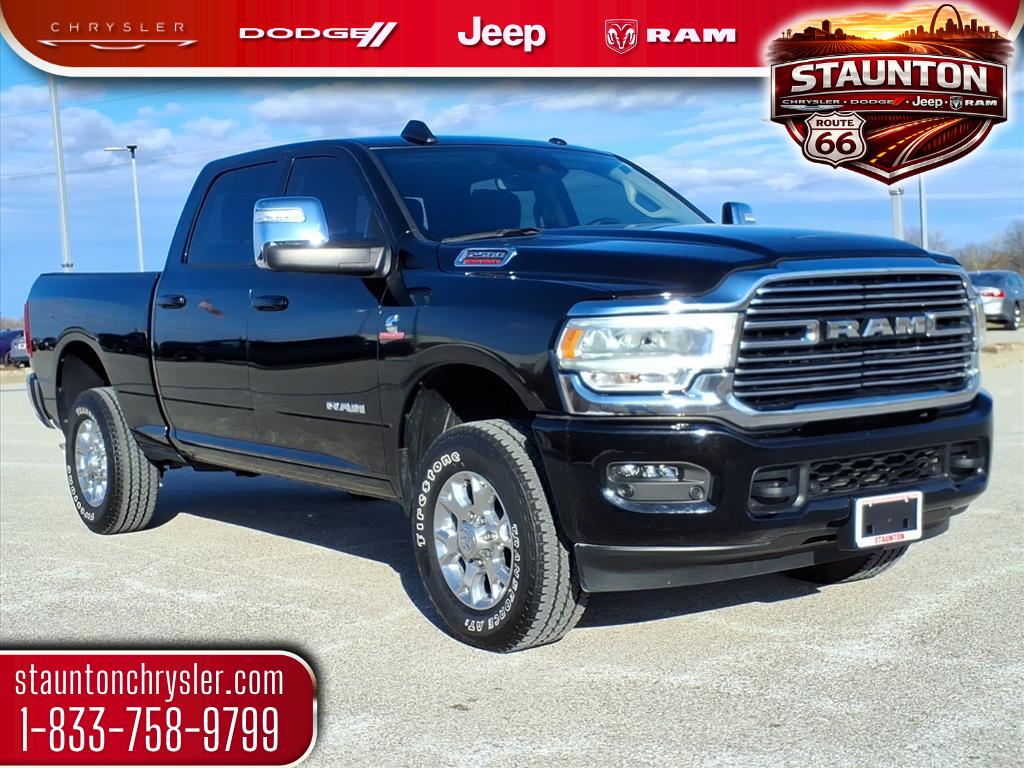 Diamond Black Crystal Pearlcoat 2024 RAM 2500 Laramie Crew Cab 4WD Pickup Truck Four-Wheel Drive 6-Speed Automatic