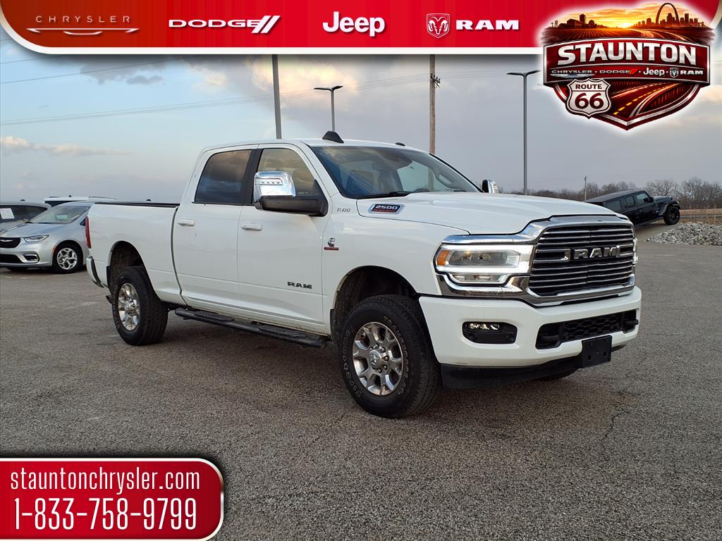 Bright White Clearcoat 2024 RAM 2500 Laramie Crew Cab 4WD Pickup Truck Four-Wheel Drive 6-Speed Automatic