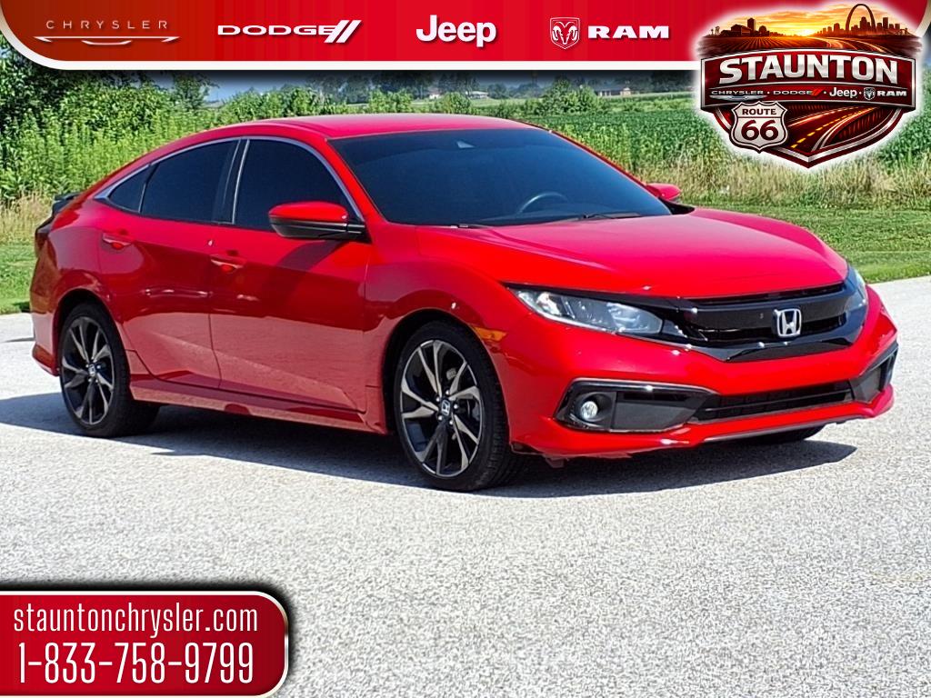 Rallye Red 2021 Honda Civic Sport FWD Sedan Front-Wheel Drive Continuously Variable Transmission
