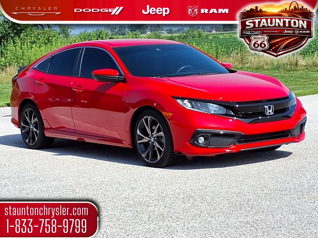 Rallye Red 2021 Honda Civic Sport FWD Sedan Front-Wheel Drive Continuously Variable Transmission