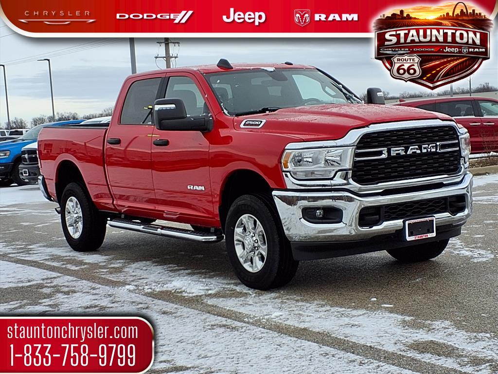 Flame Red Clearcoat 2024 RAM 2500 Big Horn Crew Cab 4WD Pickup Truck Four-Wheel Drive 8-Speed Automatic