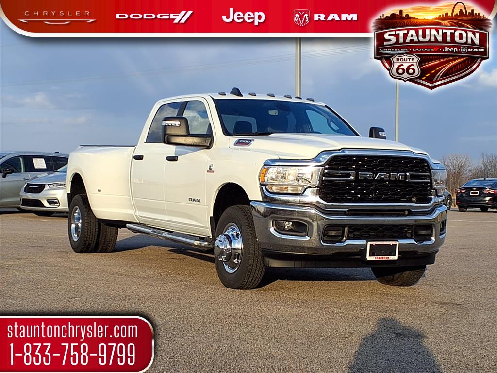 Bright White Clearcoat 2024 RAM 3500 Big Horn Crew Cab LB DRW 4WD Pickup Truck Four-Wheel Drive 6-Speed Automatic