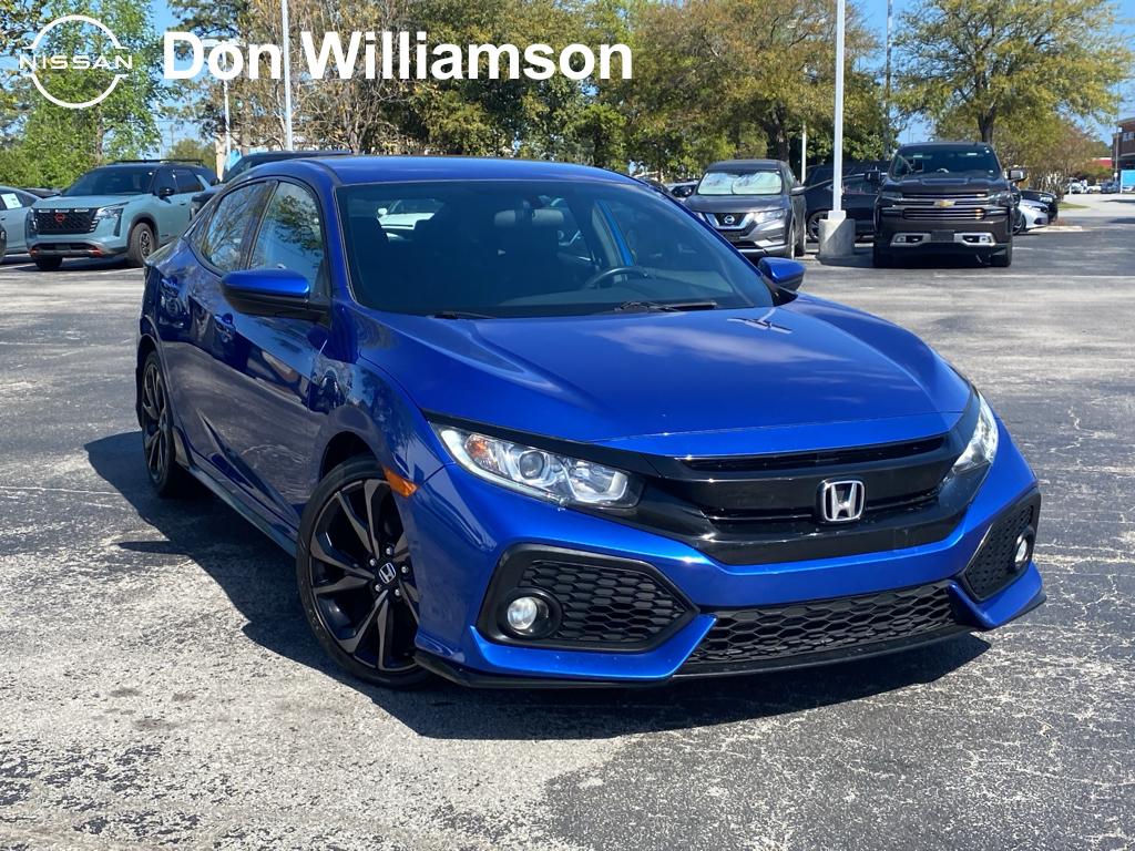 Aegean Blue Metallic 2018 Honda Civic Hatchback Sport FWD Hatchback Front-Wheel Drive Continuously Variable Transmission