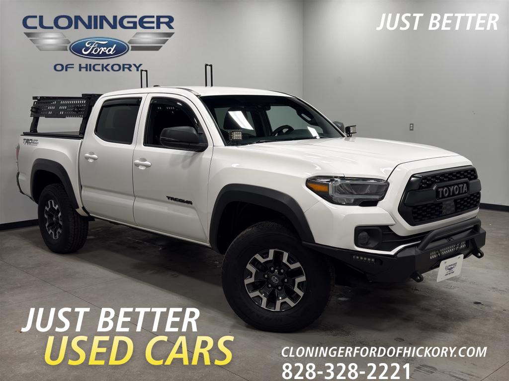 SUPER WHITE 2021 Toyota Tacoma TRD Off Road Double Cab 4WD Pickup Truck Four-Wheel Drive 6-Speed Manual