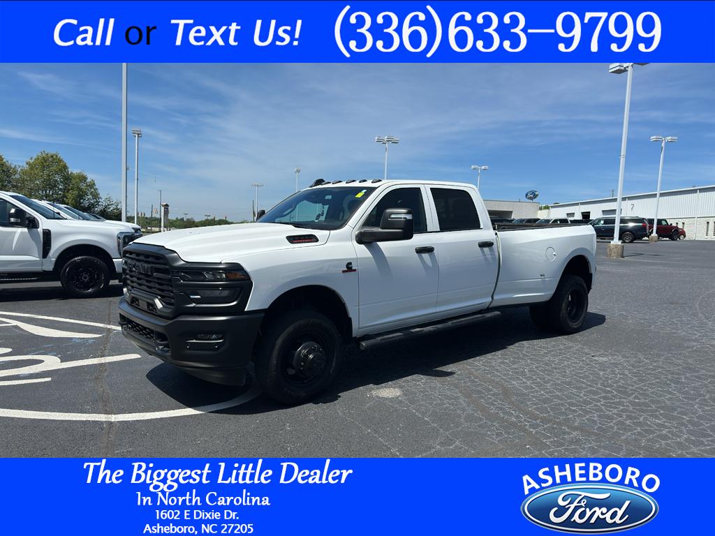 Bright White Clearcoat 2025 RAM 3500 Tradesman Crew Cab LB DRW 4WD Pickup Truck Four-Wheel Drive 8-Speed Automatic