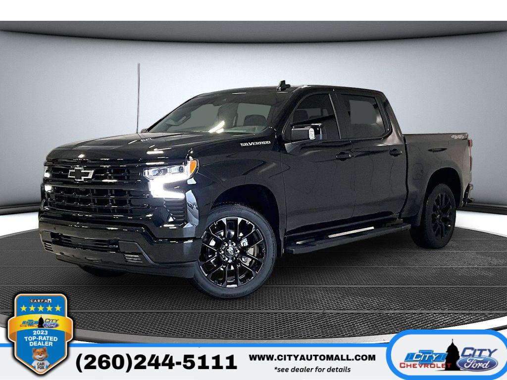 Black 2026 Chevrolet Silverado 1500 RST Crew Cab 4WD Pickup Truck Four-Wheel Drive Automatic