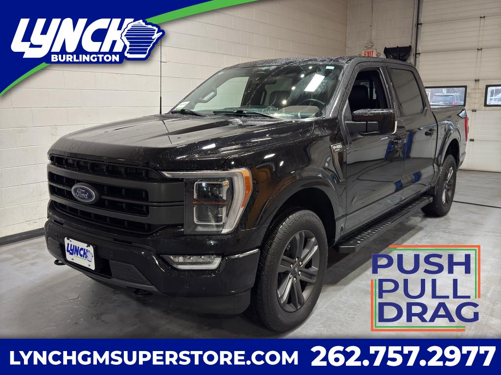 Agate Black Metallic 2023 Ford F-150 Lariat SuperCrew 4WD Pickup Truck Four-Wheel Drive Automatic