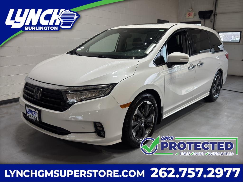 Platinum White Pearl 2022 Honda Odyssey Elite FWD Minivan Front-Wheel Drive Automatic
