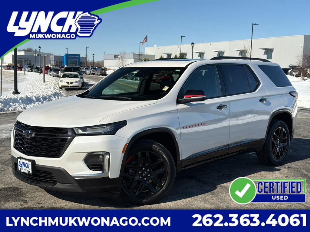 White (IRIDESCENT PEARL TRICOAT) 2022 Chevrolet Traverse Premier AWD SUV / Crossover Four-Wheel Drive 9-Speed Automatic