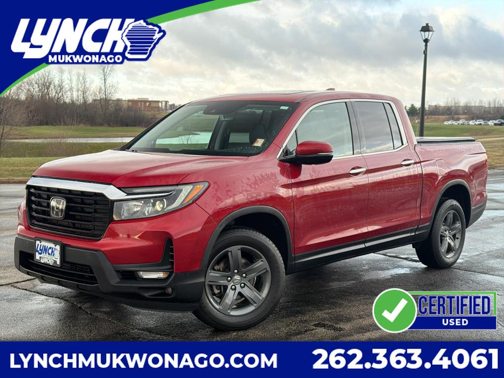 Radiant Red Metallic II 2023 Honda Ridgeline RTL-E AWD Pickup Truck All-Wheel Drive 9-Speed Automatic