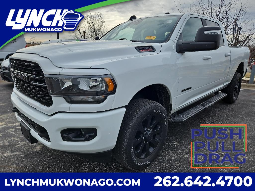 Bright White Clearcoat 2024 RAM 2500 Big Horn Crew Cab 4WD Pickup Truck Four-Wheel Drive Automatic