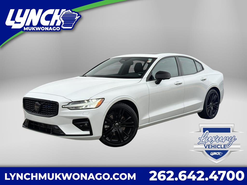 Crystal White Metallic 2024 Volvo S60 B5 Plus Black Edition AWD Sedan All-Wheel Drive 8-Speed Automatic