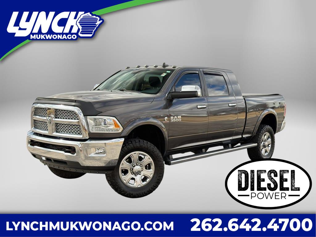 Gray (Granite Crystal Metallic Clearcoat) 2015 RAM 3500 Laramie Mega Cab 4WD Pickup Truck Four-Wheel Drive Automatic