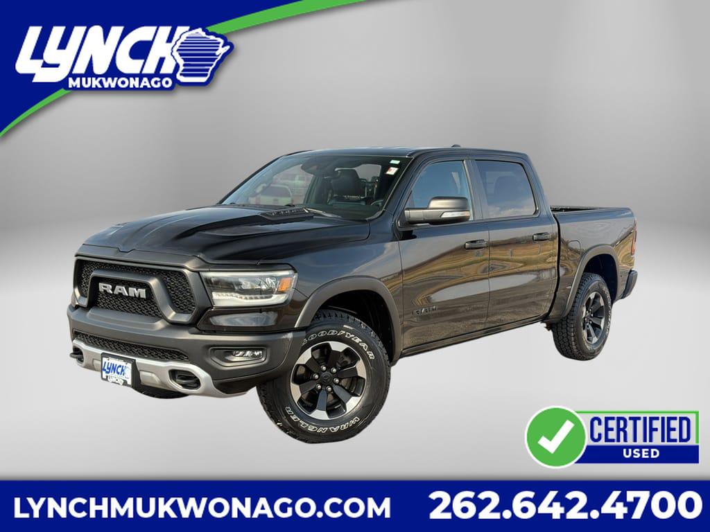 Black 2022 RAM 1500 Rebel Crew Cab 4WD Pickup Truck Four-Wheel Drive Automatic