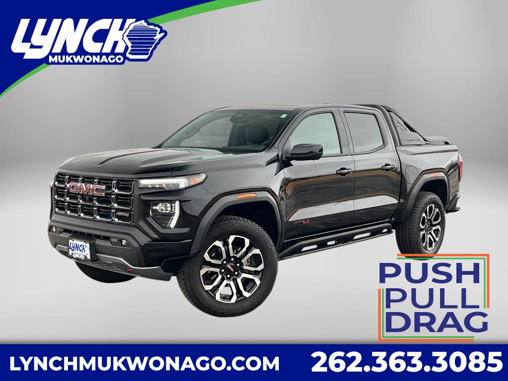 Onyx Black 2025 GMC Canyon AT4 Crew Cab 4WD Pickup Truck Four-Wheel Drive 8-Speed Automatic