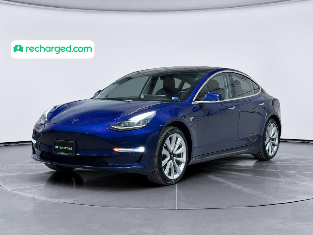 Deep Blue Metallic 2018 Tesla Model 3 Long Range RWD Sedan Rear-Wheel Drive Automatic