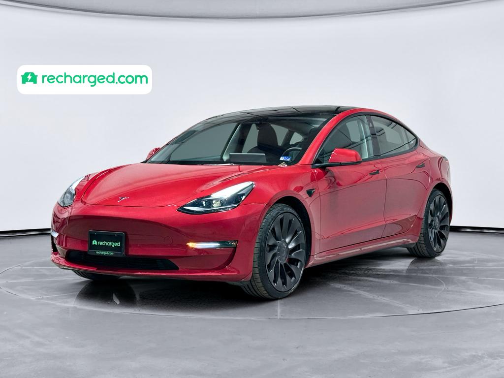 Red Multi-Coat 2023 Tesla Model 3 Performance AWD Sedan All-Wheel Drive Automatic