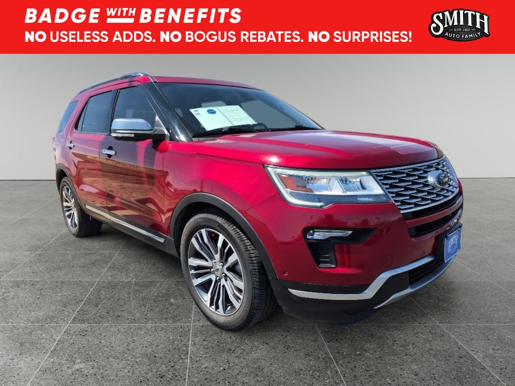 Ruby Red Metallic Tinted Clearcoat 2018 Ford Explorer Platinum AWD SUV / Crossover All-Wheel Drive 6-Speed Automatic