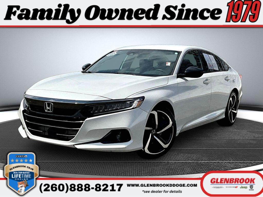 Platinum White Pearl 2022 Honda Accord Sport FWD Sedan Front-Wheel Drive Continuously Variable Transmission