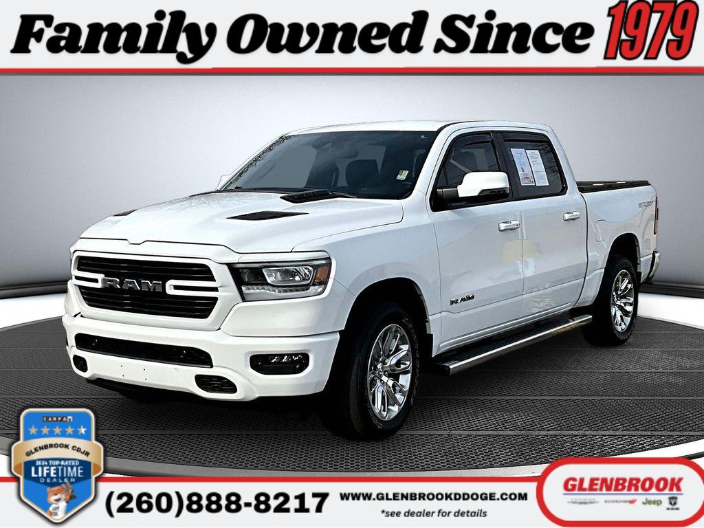 Bright White Clearcoat 2023 RAM 1500 Laramie Crew Cab 4WD Pickup Truck Four-Wheel Drive 8-Speed Automatic