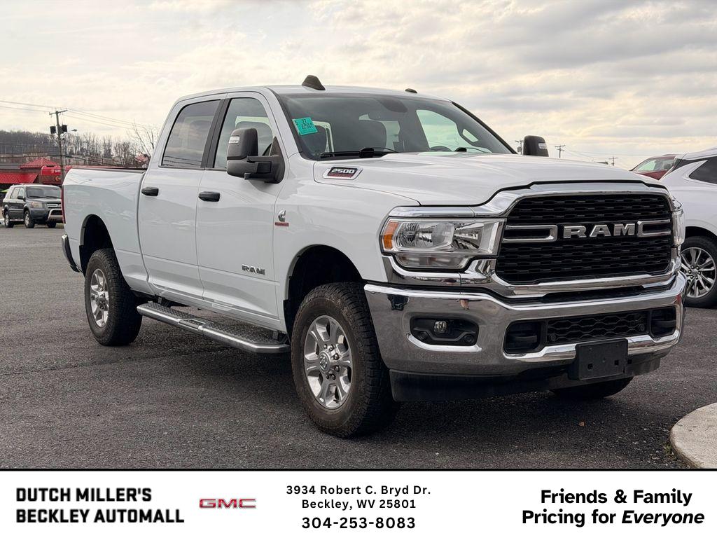 Bright White Clearcoat 2024 RAM 2500 Big Horn Crew Cab 4WD Pickup Truck Four-Wheel Drive 6-Speed Automatic