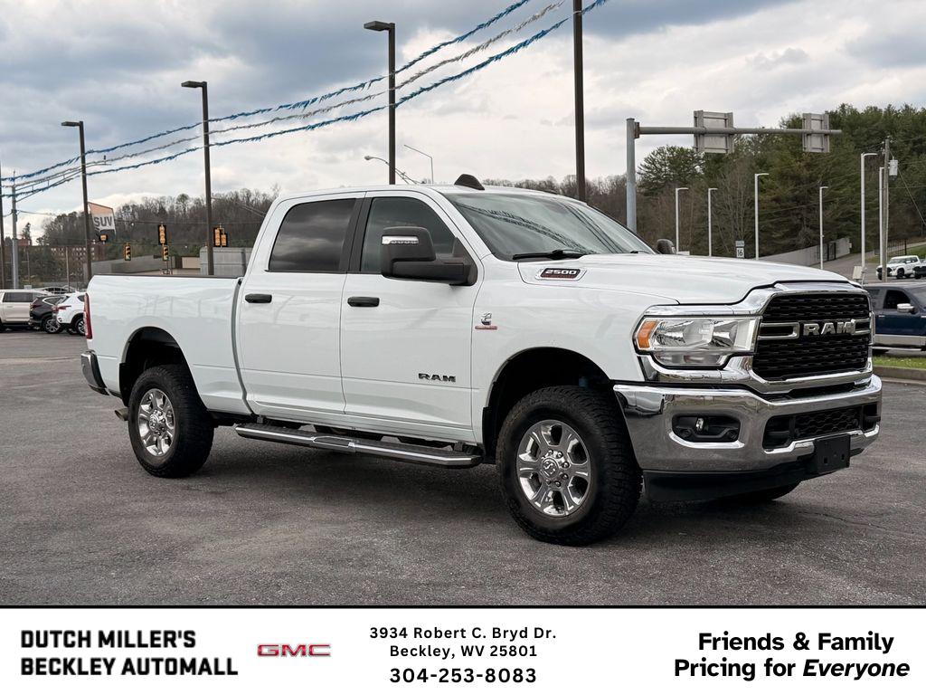 Bright White Clearcoat 2024 RAM 2500 Big Horn Crew Cab 4WD Pickup Truck Four-Wheel Drive 6-Speed Automatic