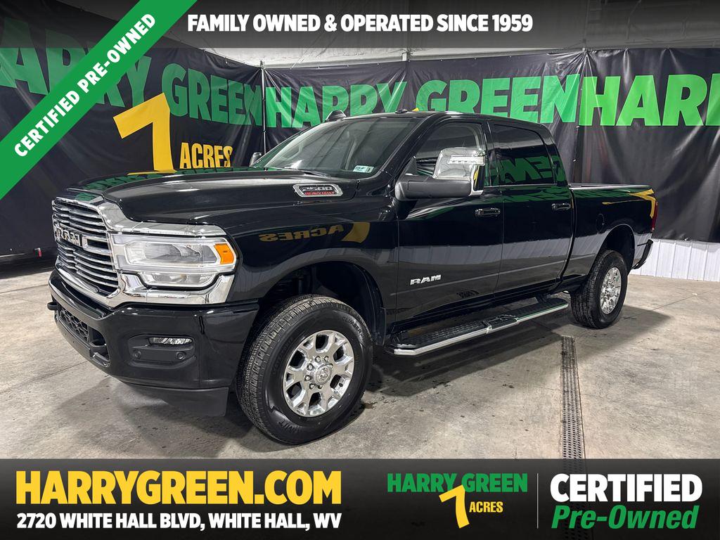 Diamond Black Crystal Pearlcoat 2024 RAM 2500 Laramie Crew Cab 4WD Pickup Truck Four-Wheel Drive 8-Speed Automatic