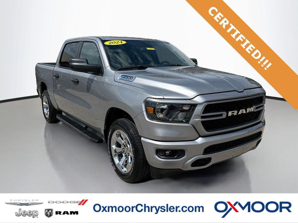 Billet Silver Metallic Clearcoat 2024 RAM 1500 Tradesman Crew Cab 4WD Pickup Truck Four-Wheel Drive 8-Speed Automatic