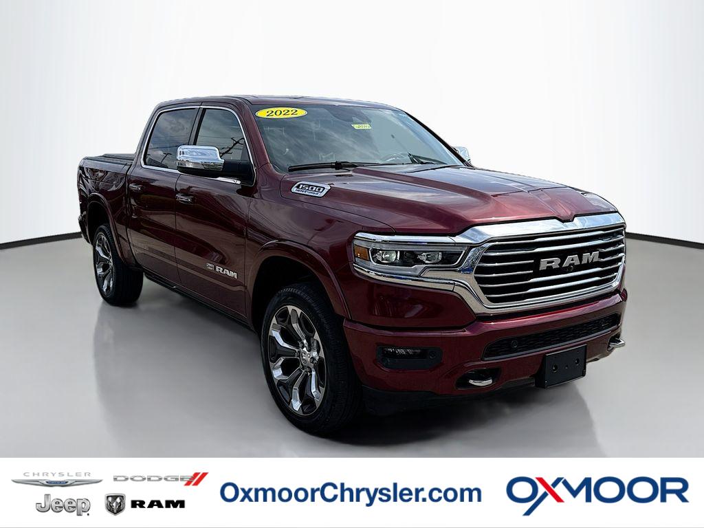 Delmonico Red Pearlcoat 2022 RAM 1500 Limited Longhorn Crew Cab 4WD Pickup Truck Four-Wheel Drive 8-Speed Automatic