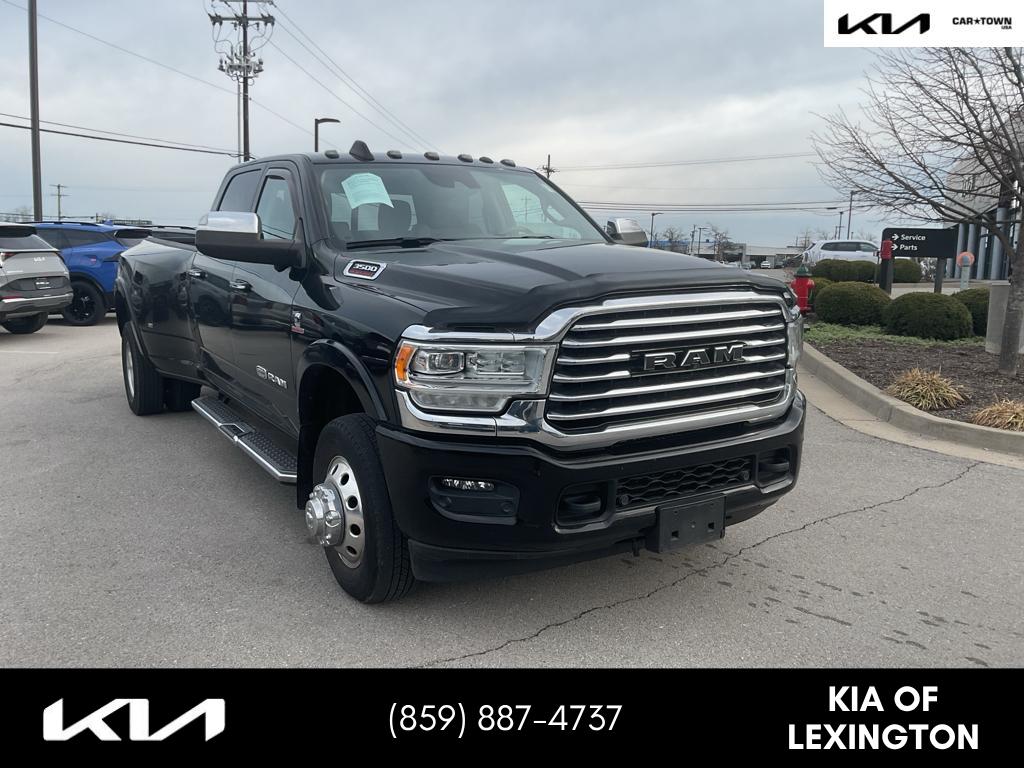 Diamond Black Crystal Pearlcoat 2021 RAM 3500 Limited Longhorn Crew Cab LB DRW 4WD Pickup Truck Four-Wheel Drive 6-Speed Automatic