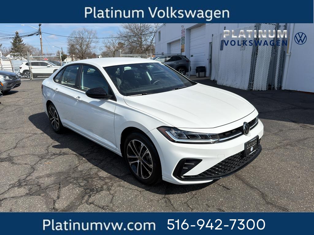 Pure White 2025 Volkswagen Jetta Sport FWD Sedan Front-Wheel Drive 8-Speed Automatic