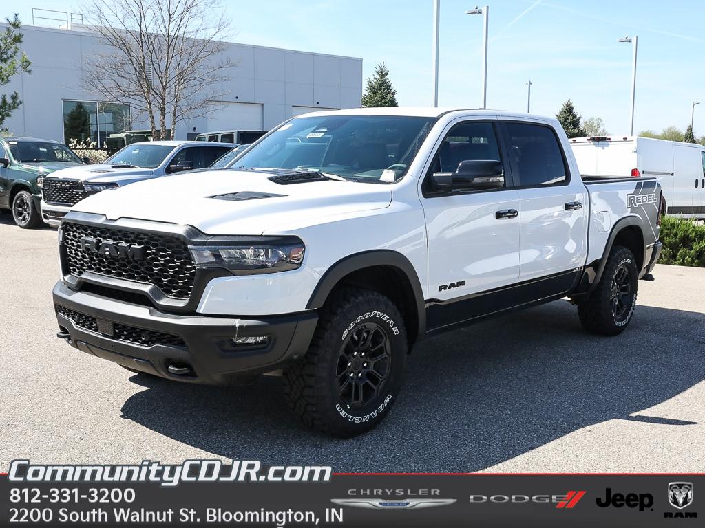 Bright White Clearcoat 2026 RAM 1500 Rebel Crew Cab 4WD Pickup Truck Four-Wheel Drive 8-Speed Automatic