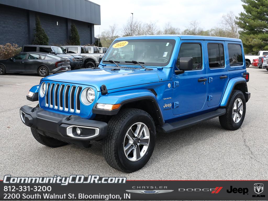 Hydro Blue Pearlcoat 2022 Jeep Wrangler Unlimited Sahara 4WD SUV / Crossover Four-Wheel Drive 8-Speed Automatic
