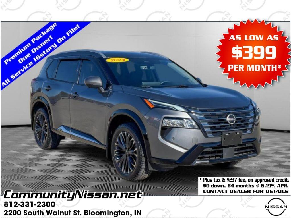 Gray (Gun Metallic) 2024 Nissan Rogue Platinum AWD SUV / Crossover All-Wheel Drive Continuously Variable Transmission