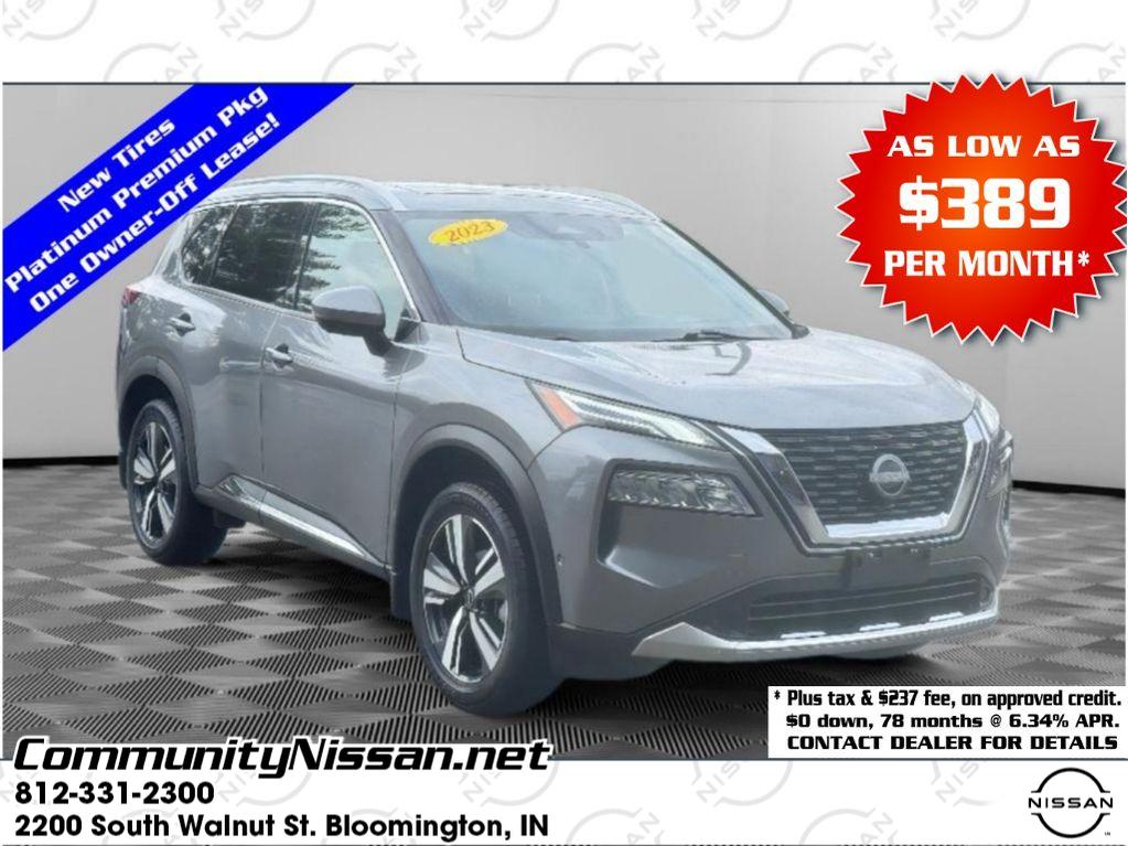 Gray (Gun Metallic) 2023 Nissan Rogue Platinum AWD SUV / Crossover All-Wheel Drive Continuously Variable Transmission