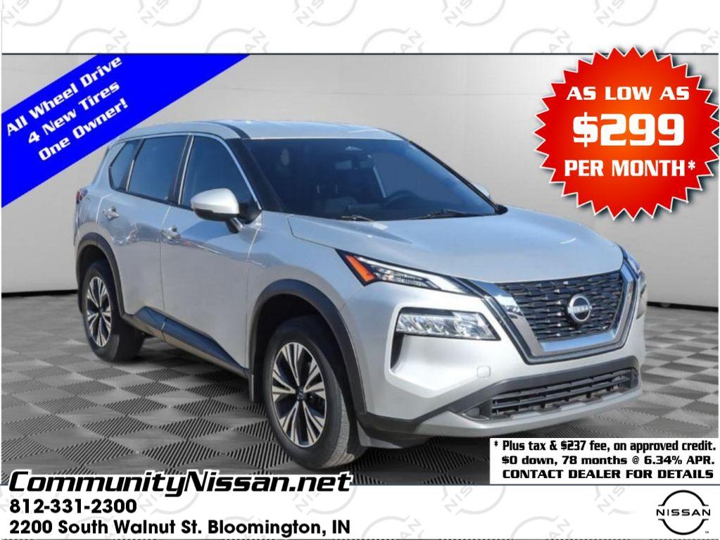 Brilliant Silver Metallic 2023 Nissan Rogue SV AWD SUV / Crossover All-Wheel Drive Continuously Variable Transmission