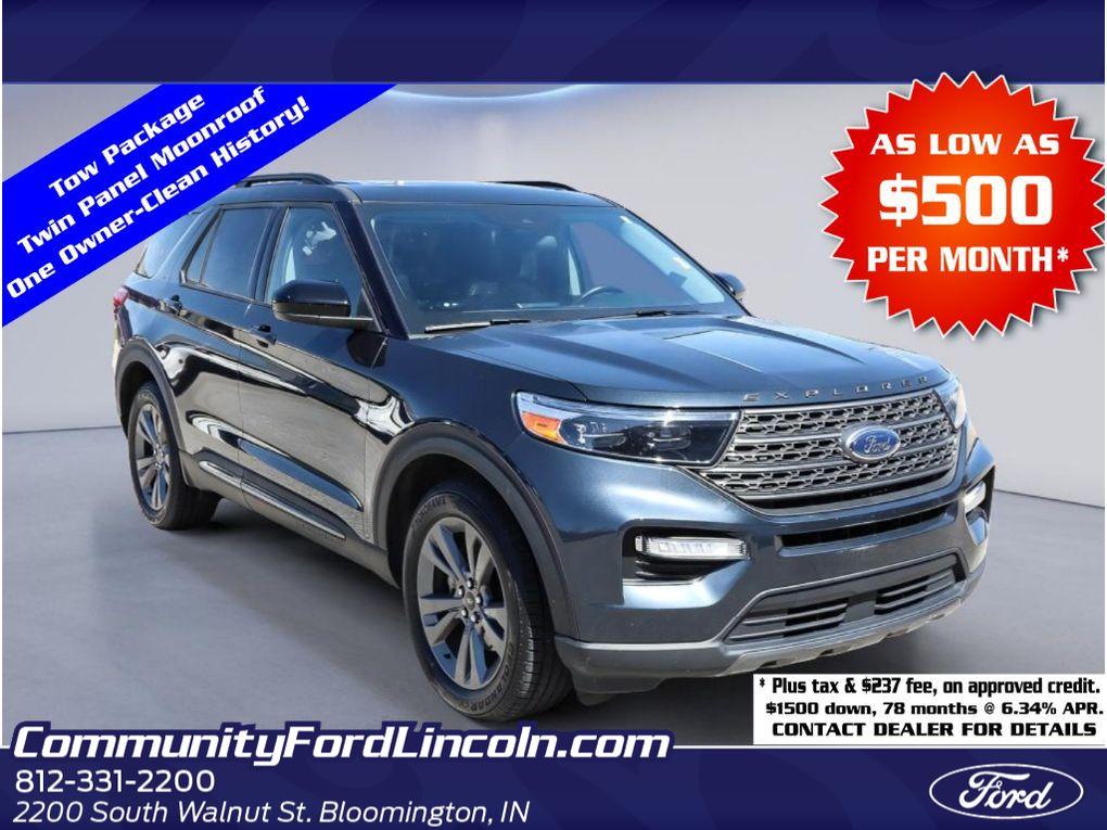 Stone Blue Metallic 2023 Ford Explorer XLT AWD SUV / Crossover All-Wheel Drive Automatic