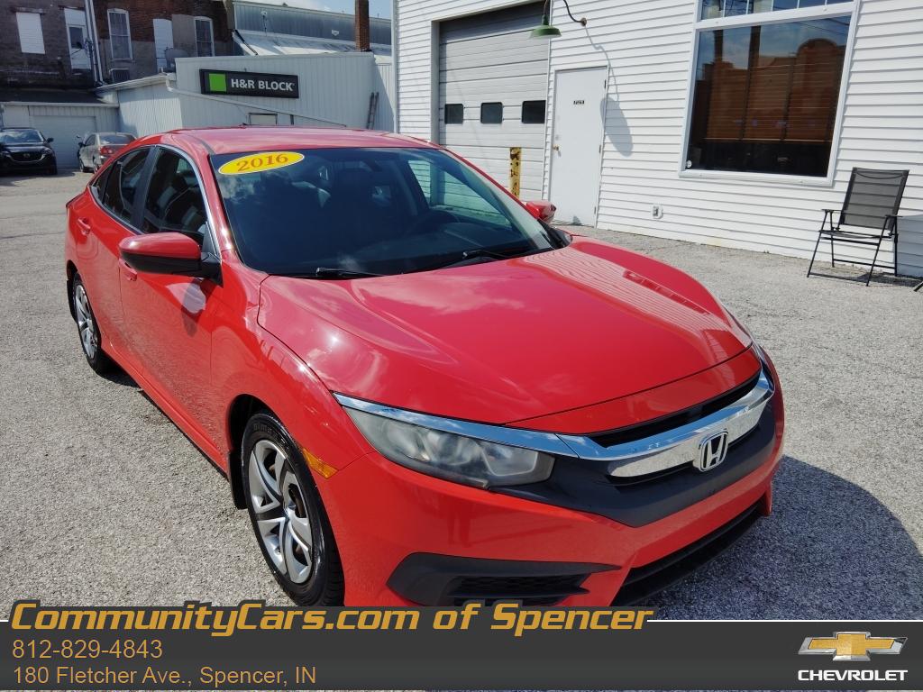 Rallye Red 2016 Honda Civic LX Sedan Front-Wheel Drive Continuously Variable Transmission