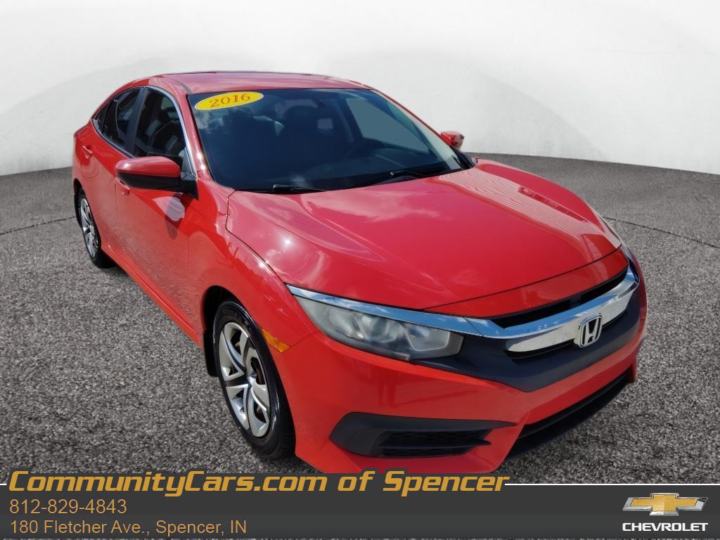 Rallye Red 2016 Honda Civic LX Sedan Front-Wheel Drive Continuously Variable Transmission