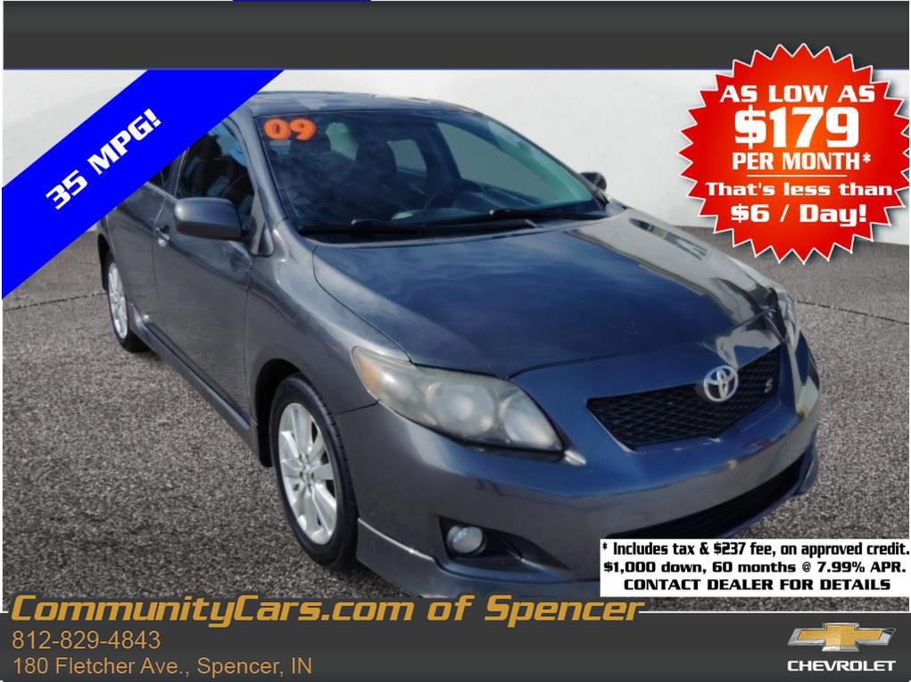 Magnetic Gray Metallic 2009 Toyota Corolla S Sedan Front-Wheel Drive 4-Speed Automatic