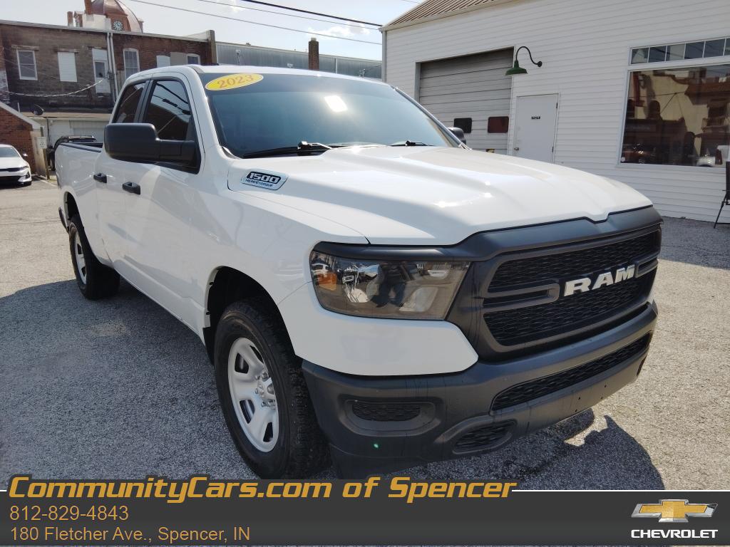Bright White Clearcoat 2023 RAM 1500 Tradesman Quad Cab 4WD Pickup Truck Four-Wheel Drive 8-Speed Automatic